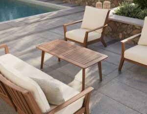 Foundations Coffee Table with setting.